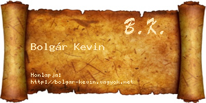 Bolgár Kevin névjegykártya
