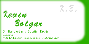 kevin bolgar business card